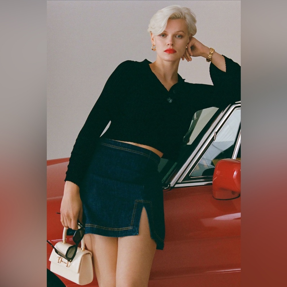 Pilcro - Denim Rinse Mini Skirt (Denim Dark)